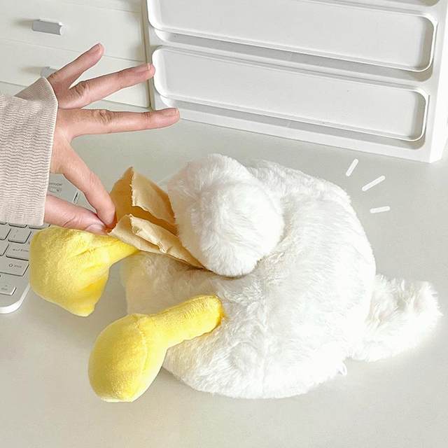 Tissue box cute creative cartoon plush duck butt household decoration napkin box car decoration storage cardboard box