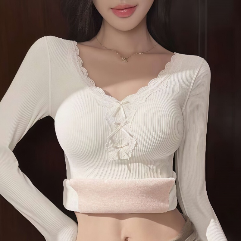 Victoria Thermal Underwear 2026 Women's Autumn and Winter Set with Wool and Chest Pads Base Layer Shirt