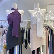 Pure Desire Hot Girl Sexy Off-Shoulder Halter Slim Fit Fashion Top High Waisted Irregular Skirt Suit for Women