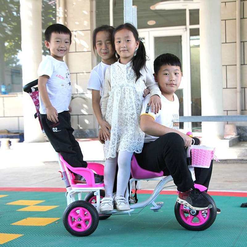 Clear Barn Handling Children Double Tricycle Twins Bike trolley Men's and women's baby Two-seat bikes-Taobao
