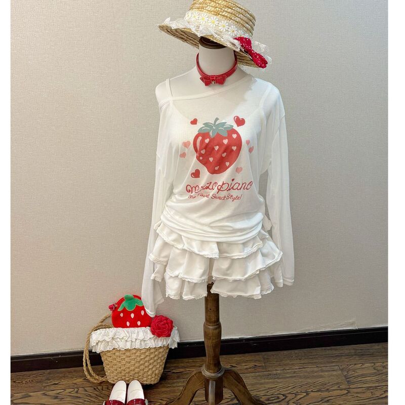 [Summer Cherry] Chai Huhu Lolita Cute Style Seaside Cherry Swimsuit Versatile Dress Cover-Up 25129