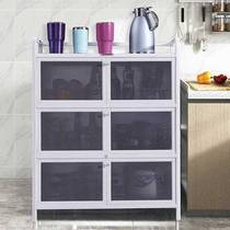 Aluminum alloy cabinet screen window kitchen household cupboard multi-layer tempered glass storage cabinet storage cabinet simple cabinet