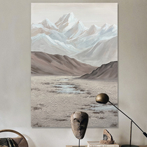 YL Hand-painted Abstract Scenery Oil Painting Snowy Mountain Peaks Silence Wind Quartz quartz Creatine Sartorial Drawing Room Genguan Decoration Painting