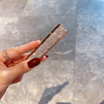 High-end diamond-encrusted USB womens rechargeable lighter rhinestone cigarette lighter silent windproof mute compact gift for women