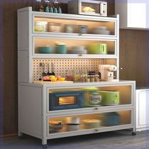 Kitchen floor-to-ceiling dining room storage cabinet with door storage cabinet microwave oven pot multi-layer functional storage cabinet shelf