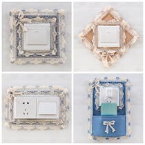 Switch cover switch cloth stickers lace switch protective cover switch board decorative plug-in board cover switch sticker