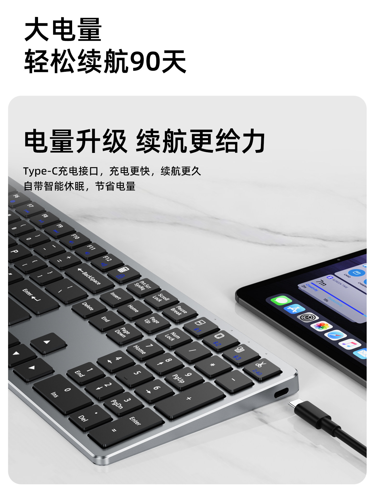 Bluetooth Wireless Keyboard and Mouse Set for Office Use, Suitable for Dell Desktop Computers, Laptops, Tablets, Universal Silent Charging