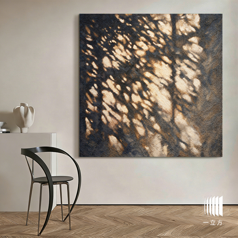 Italian Minimalist Tree Shadow Light Spot Thick Texture Abstract Hanging Painting Modern Minimalist Living Room Background Wall Hand-Painted Texture Oil Painting Italian Minimalist Tree Shadow Light Spot Thick Texture Abstract Hanging Painting Modern Minimalist Living Room Background Wall Hand-Painted Texture Oil Painting