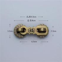 Chinese style pure copper lock antique wooden door hasp thickened door buckle padlock door bolt door lock full copper door nose retro lock