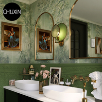 Fan-style green retro haikibu toilet tiles 300x1200 art flower brick kitchen wall brick bathroom floor tiles