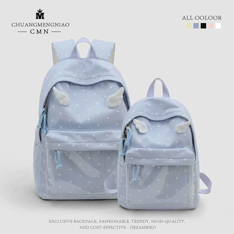 School Bag, Backpack for Girls, Korean Style, Polka Dot, ins Blue, Large Capacity Backpack, 2026 New Model, High-Value Backpack School Bag, Backpack for Girls, Korean Style, Polka Dot, ins Blue, Large Capacity Backpack, 2026 New Model, High-Value Backpack