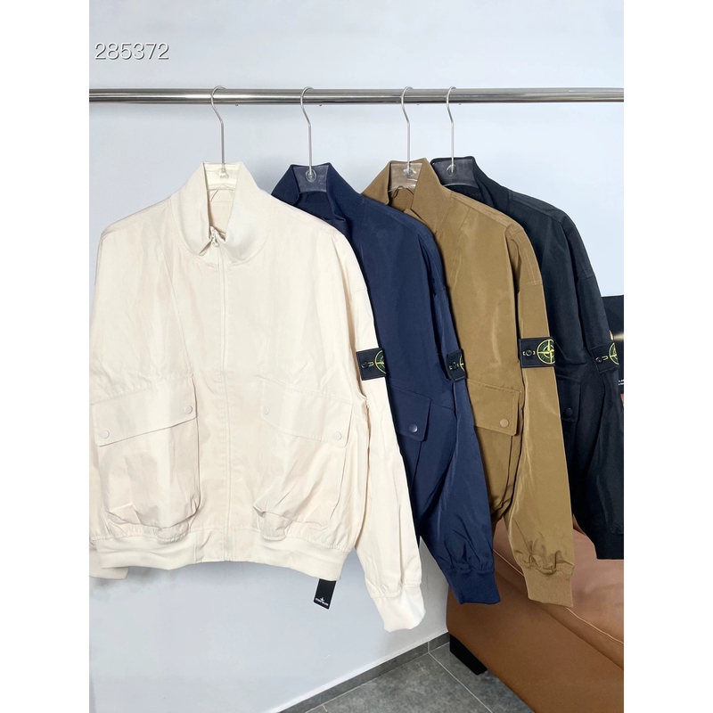 Stoneisdrey Stone Island Is Suitable for the New Autumn Flight Suit, Solid Color Zipper Stand Collar Casual Jacket