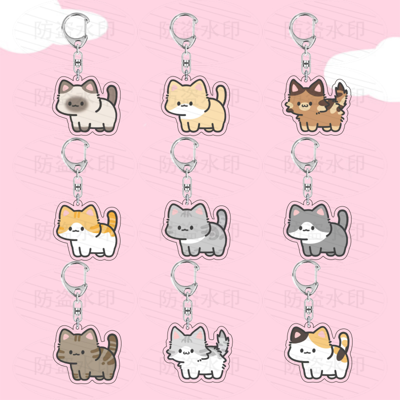 Cute Kitten Acrylic Backpack Pendant, Adorable Cartoon Cat Keychain, Perfect for Gifting Friends during the Back-To-School Season
