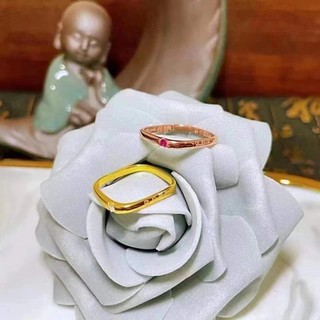 Anillo especial tailandés especial taitai, anillo cuadrado pequeño engastado con diamantes