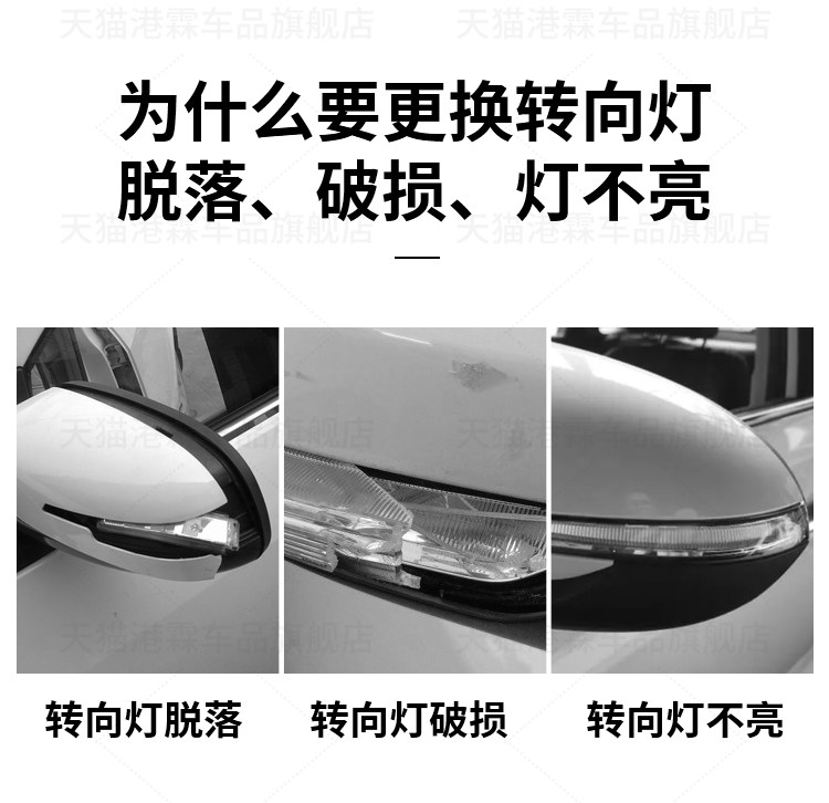 Suitable for 01-07 Mercedes-Benz C-Class C180 200 W203 Rearview Mirror, Side Mirror, Reflector, Turn Signal Light