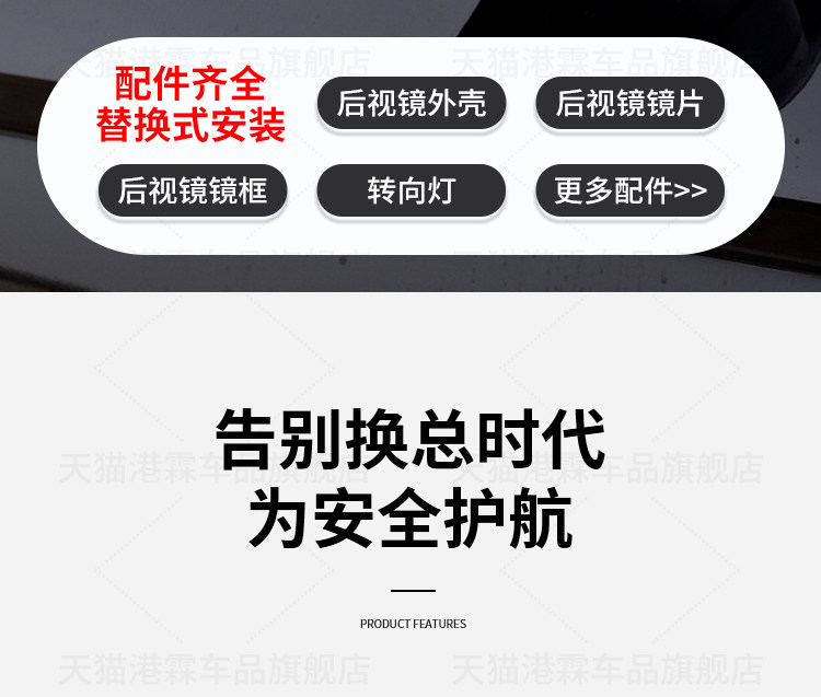 Suitable for Q5L rearview mirror housing 18-23 Q7 reversing mirror frame lens bottom shell reflector turn signal