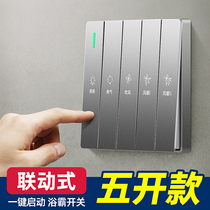 Op bathroom special heater five-in-one multi-function bathroom heater switch 86 type bathroom 5-turn bathroom heater light control