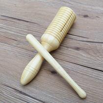 Wooden grooved single tube childrens Orff percussion instrument Kindergarten early education teaching aids Customized threaded clapper
