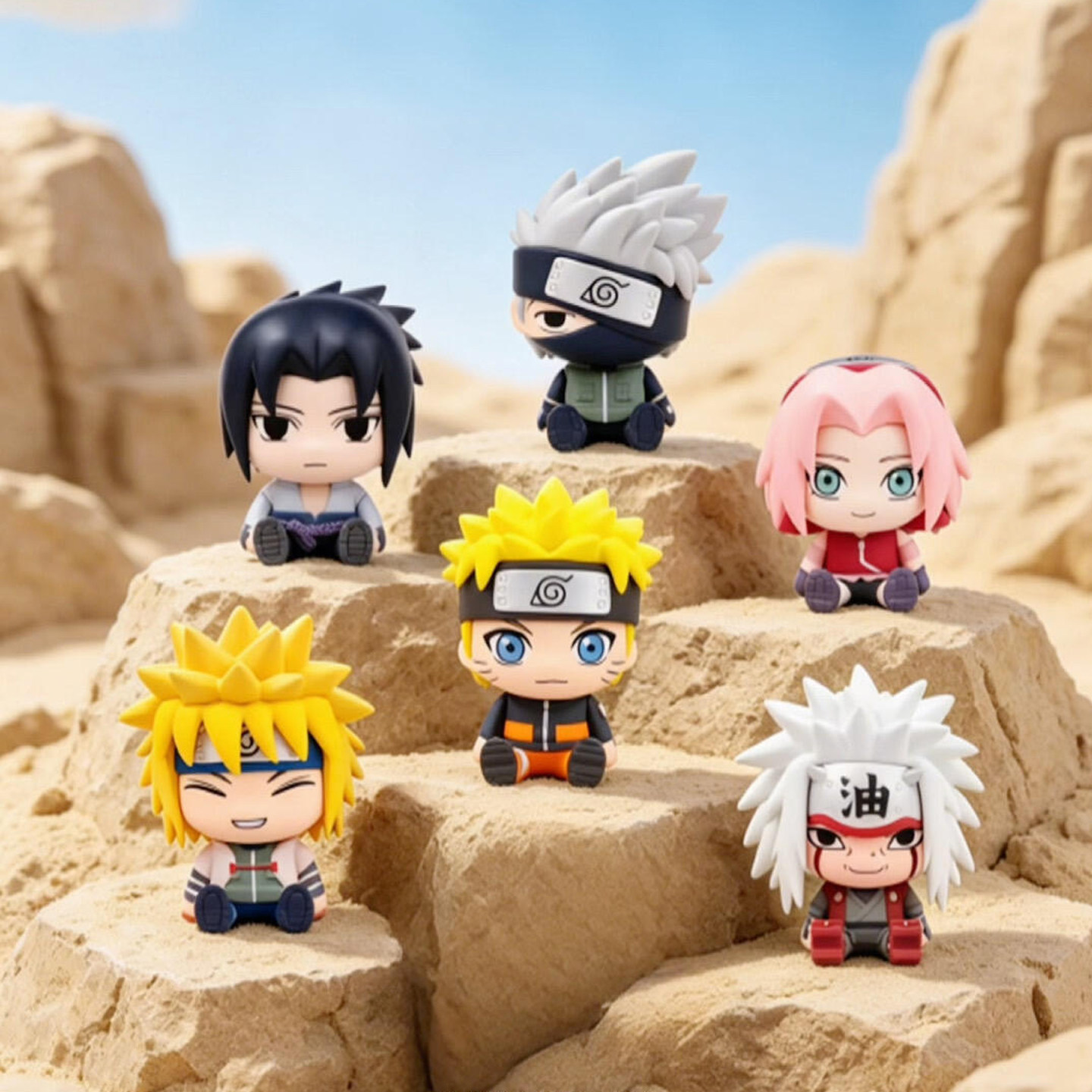 【Utn】Naruto Shippuden Sticky Sitting Series Figure Blind Box Uzumaki Naruto Peripheral Decoration