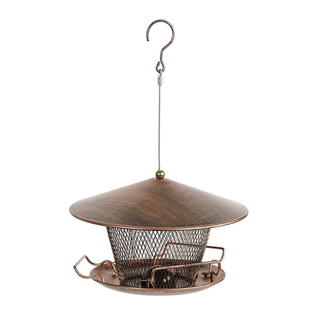 Outdoor Squirrel-Proof Weather-Resistant Metal Hanging Bird Feeder for Rooftop Garden and Courtyard Decoration