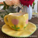 Creative Irregular Ceramic Hand-Painted Mug and Saucer Set, Exquisite Afternoon Tea, Women's Coffee Cup and Saucer Tea Set
