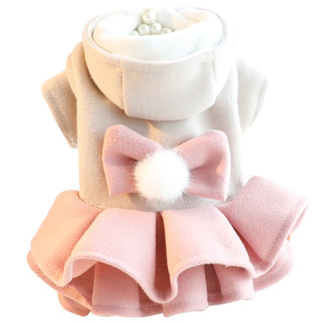 Dog Clothes, Autumn and Winter Thick Clothing, Cat Princess Dress, Woolen Fleece-Lined Tutu Skirt, Small Size Dogs Teddy Pet 4872