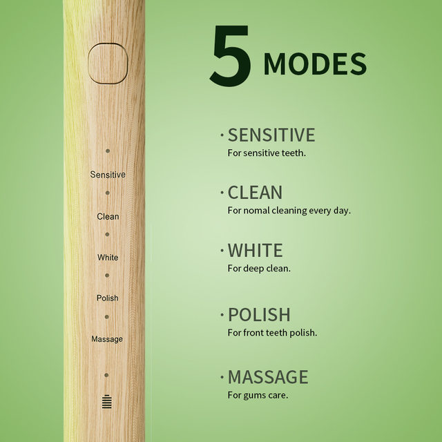 New Electric Bamboo Toothbrush, Environmentally Friendly Soft-Bristle Smart Sonic Electric Toothbrush, Bamboo Electric Toothbrush, Bamboo Toothbrush