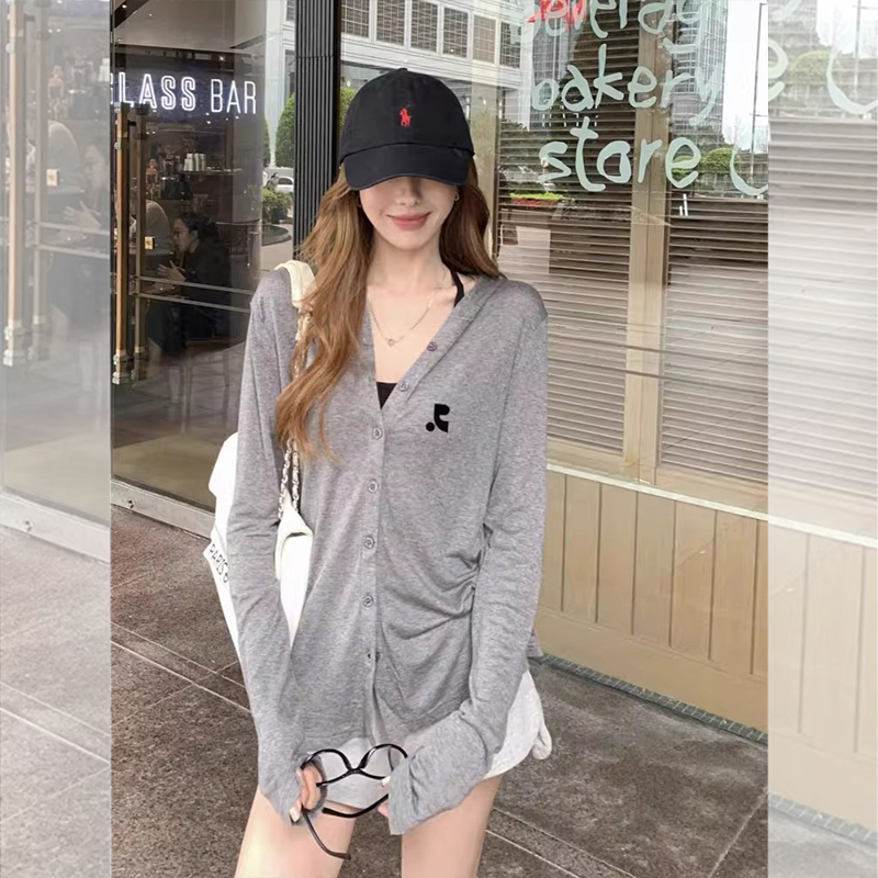 [Purchased in Korea] Restrap Korean-Style Simple and Casual Sun-Protective Thin Cardigan Jacket with V-Neck and Long Sleeves