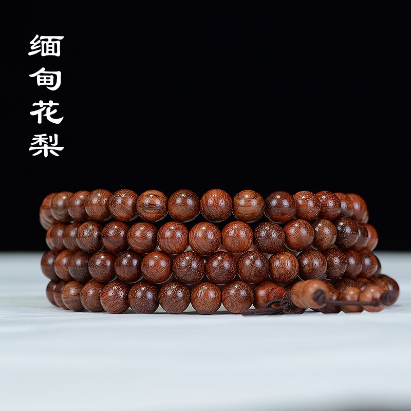 Burmese huanghuali hand 108 big fruit red sandalwood bracelet wooden play rosary hand-held sweater chain Buddha beads manufacturer