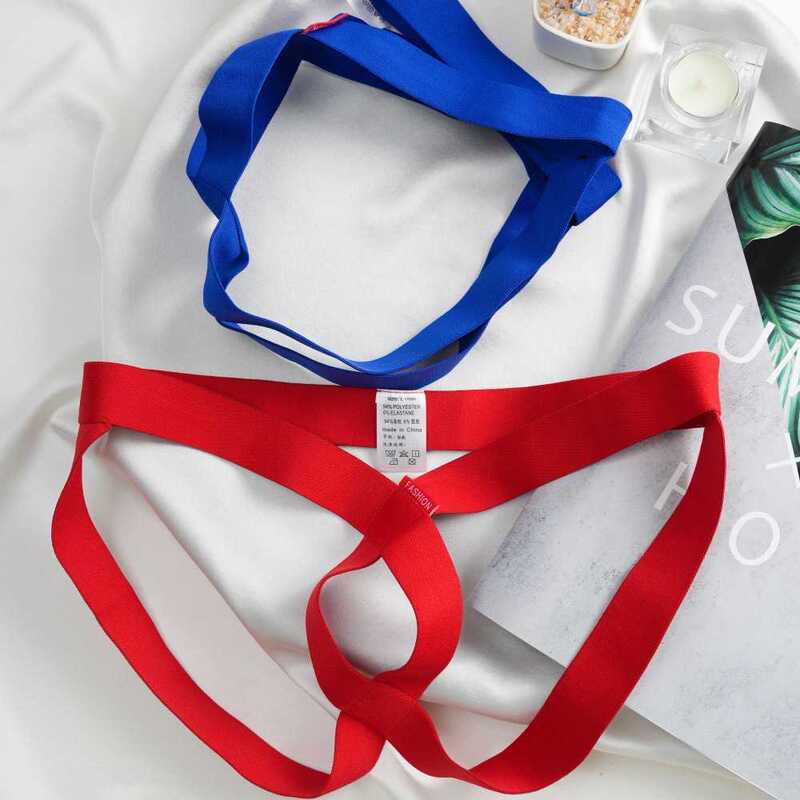 Men's Simple New Year Red Sexy Thong Double Thong with Open Back, Butt-Lifting, No-Need-To-Remove, Scrotum-Supporting Elastic Band Underwear Men's Simple New Year Red Sexy Thong Double Thong with Open Back, Butt-Lifting, No-Need-To-Remove, Scrotum-Supporting Elastic Band Underwear