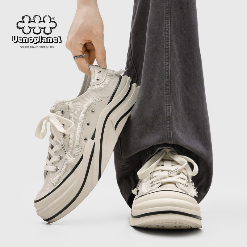 Round-Toe Thick-Soled Height-Increasing Sneakers for Men, 2026 New Summer Breathable Casual Shoes, Versatile Canvas Shoes for Daily Commuting, Unisex