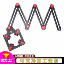 Aluminum alloy six-fold ruler multi-function folding ruler ceramic tile universal opening positioning tile woodworking hardware tool measuring ruler