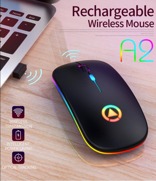Wireless Mouse Bluetooth RGB Rechargeable Silent LED Backlit