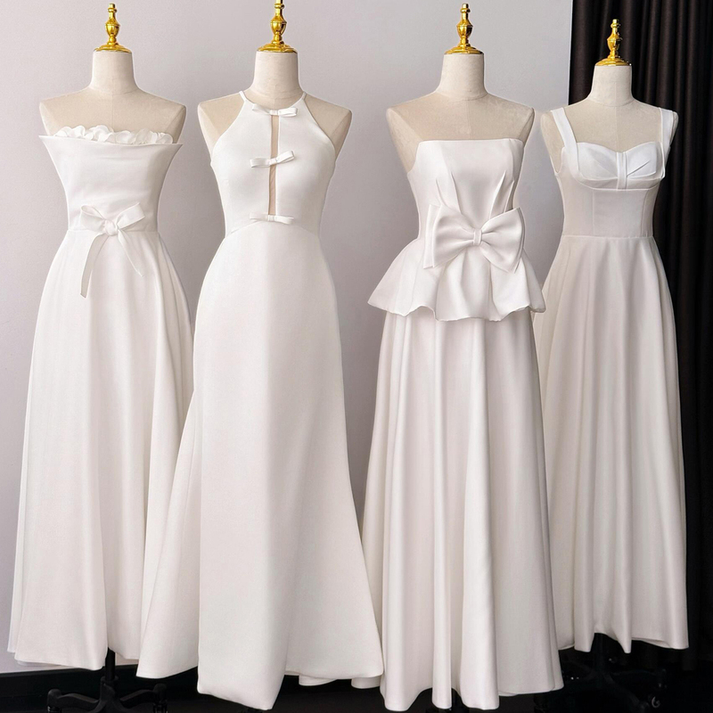 Bridesmaid Dresses Are Stunning. 2026 New White Wedding Sister Group Dresses, Engagement Long Dresses, Registration and Certificate White Dresses