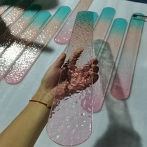 Laminated glass partition screen tempered corrugated hot bending supports customized color artistic embossing gradient illusion water pattern