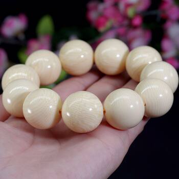 Yaguo Bracelet for Men, Ice Material, Full Pattern, Single Circle, 108 Round Beads, Buddhist Prayer Beads, Authentic Ivory Fruit Bracelet