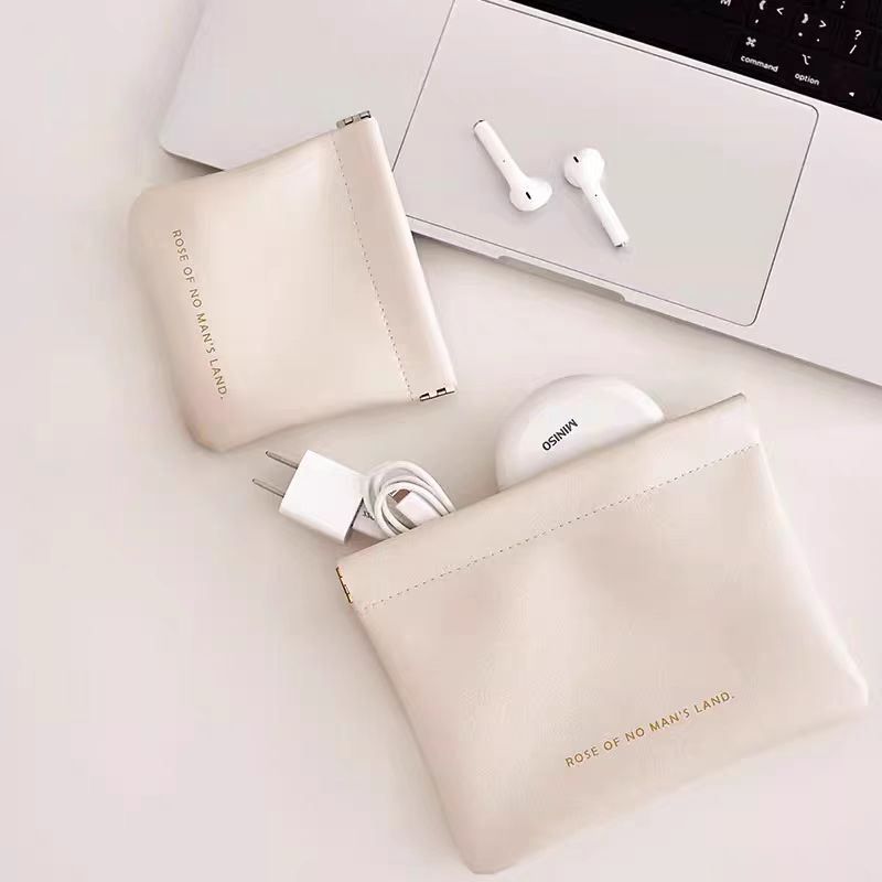 Data Cable Storage Bag, Automatic Closing, Portable Wired Earphone Carry Bag, Charger, Mobile Phone Mini Digital Bag