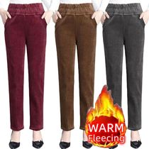 Plush Thick Casual Pants Fleece Pencil Pants Womens Corduro