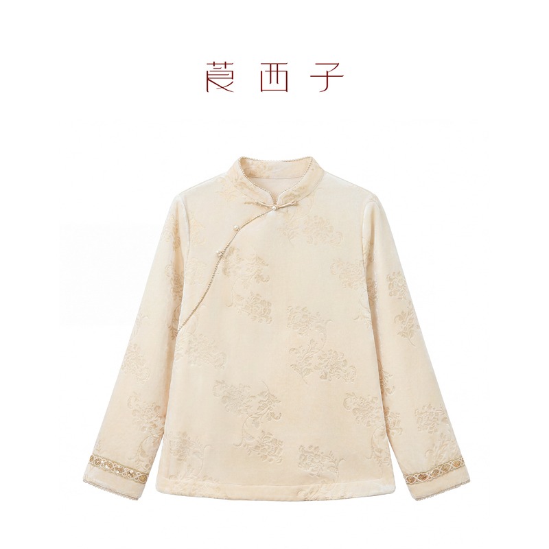 【Qingman】Liang Xizi New Chinese Style National Style Mulberry Silk Women's Retro Light Luxury High-End Feel 2026 Autumn/Winter Shirt