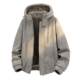 Reversible jacket for men in winter, velvet warm workwear style hooded jacket for men, simple loose suede retro cotton coat