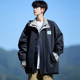 Plaid splicing fake two-piece jacket men's spring and autumn trendy brand casual design jacket boys handsome lapel coat