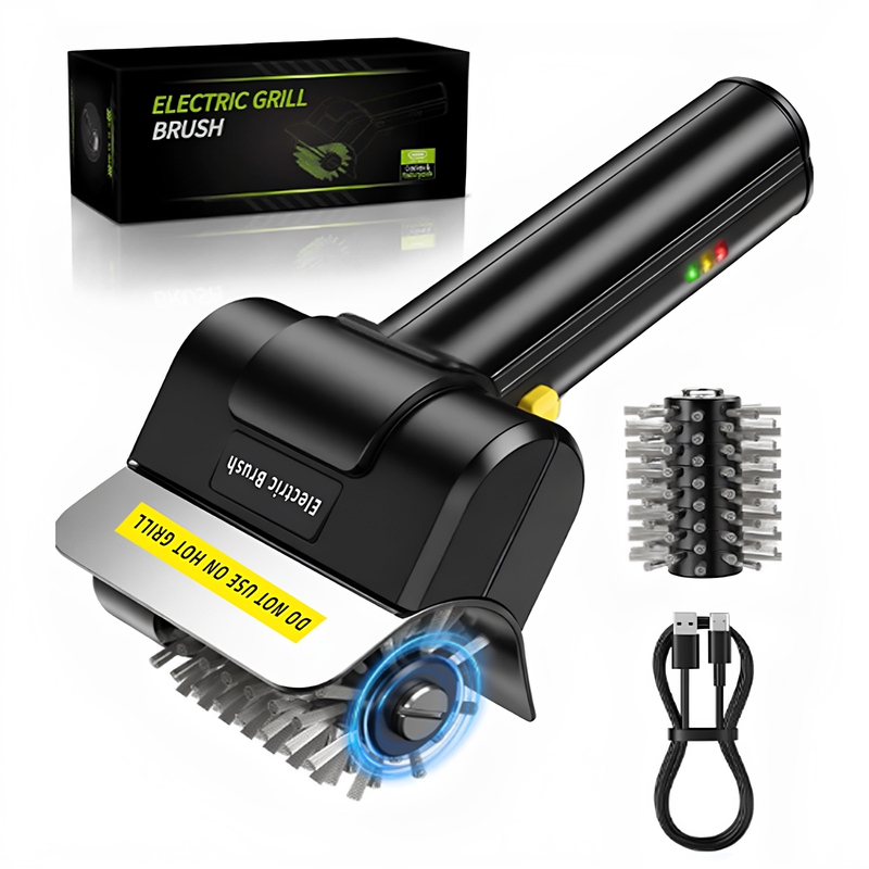 Electric Barbecue Brush with Stainless Steel Wire, Rechargeable Wireless Cleaning Brush, Outdoor Cleaning Brush, Grill Brush Electric Barbecue Brush with Stainless Steel Wire, Rechargeable Wireless Cleaning Brush, Outdoor Cleaning Brush, Grill Brush