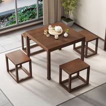 New Chinese Solid Wood Quartet Table Tea Table Zen Eight Sensin Table Combination Household Tea Table Tea Table