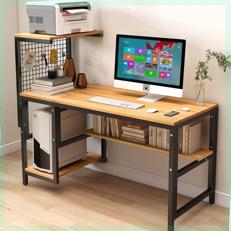 Computer Desk Can Hold a Printer, Desktop Computer Desk with Printer Space, Integrated Desk, Office Desk, Gaming Desk with Grid