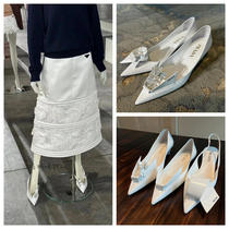 French Prada Prada Leather Fashion Pointed Toe Womens Casual Shoes Womens White