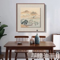 Distant mountains and near water scenery pure hand-painted oil painting new Chinese style living room decoration painting ink painting office entrance restaurant hanging painting