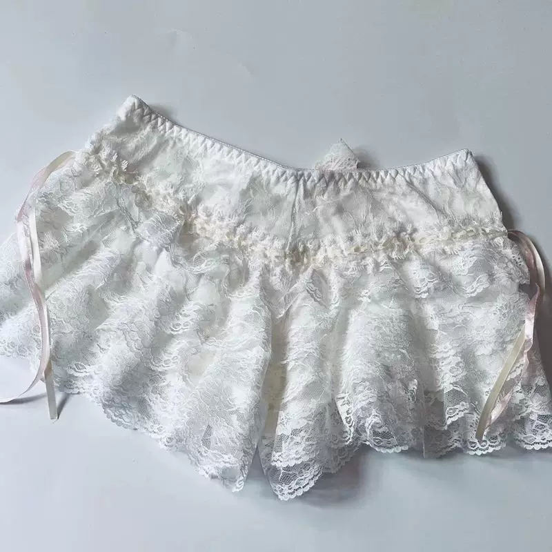 Коттэдж Коут КЮ2К 00s Винтаж ШОРТС Вумен Кавайи ЛАЙС ТРЕЙС