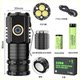 New Model of Strong Light Three-Eye Monster Magnetic Flashlight, Aluminum Alloy, Outdoor Multifunctional Clip-On Rechargeable Mini Flashlight