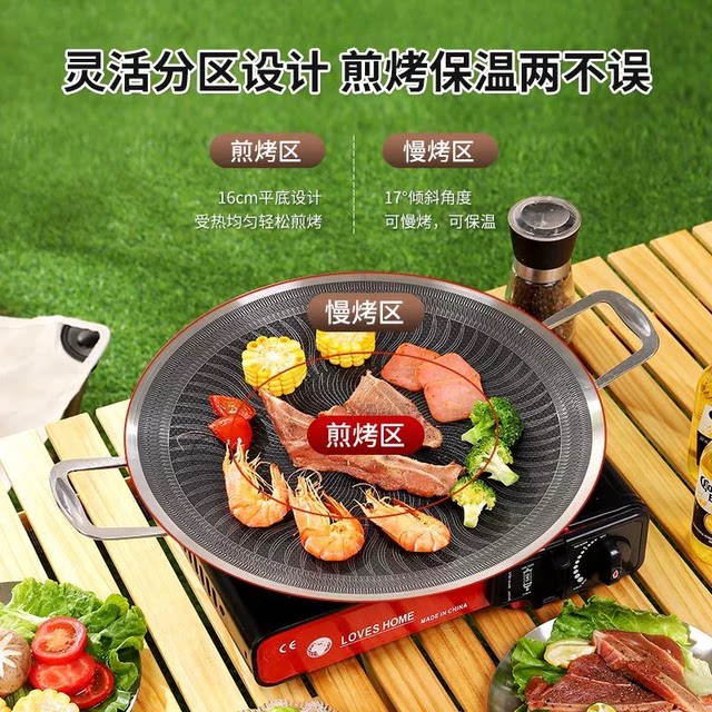 [316L Grill Pan]316L Stainless Steel Barbecue Pan Non-Stick Pan Barbecue Pan Suitable for Gas Stoves and Open Flame Outdoor Use