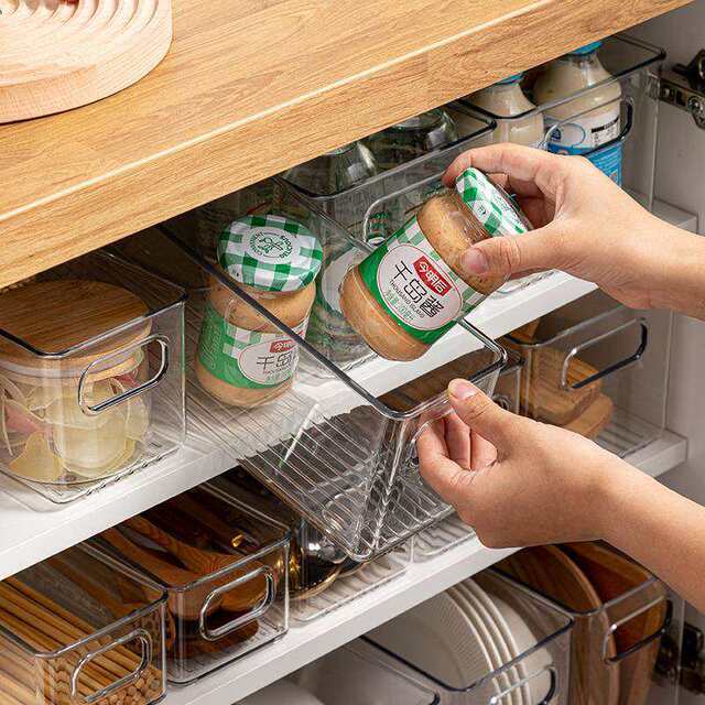 Refrigerator Storage Box Drawer-Style Organizer Storage Box Magic Basket Refrigeration Freezer Box Food-Grade Transparent Pet